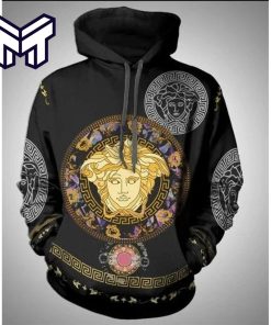 Gianni Versace Black 3D Hoodie Luxury Brand Gianni Versace Hoodie Gianni Versace Zip Hoodie