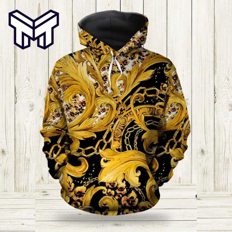 Gianni Versace Gold Unisex Hoodie For Men Women Luxury Brand Gianni Versace Gold 3D Hoodie