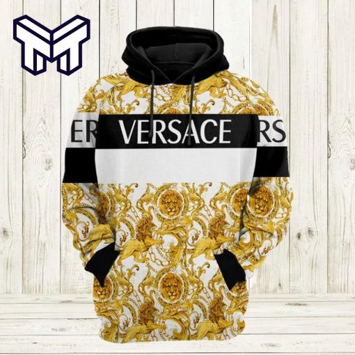 Gianni Versace Gold Unisex Hoodie Luxury Brand Gianni Versace Gold 3D Hoodie For Men Women