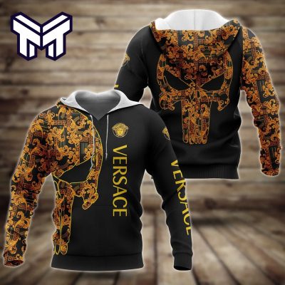 Gianni Versace Skull Unisex Hoodie For Men Women Luxury Brand Gianni Versace Skull 3D Hoodie