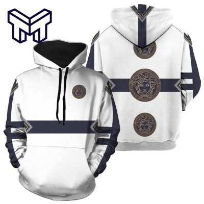 Gianni Versace White 3D Hoodie for Men and Women by Luxury Brand Clothing, Outfit, and Clothes