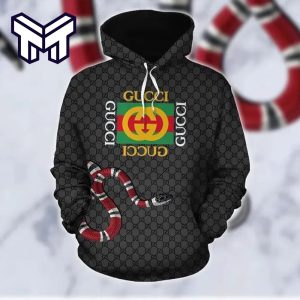 Gucci Black Snake 3D Hoodie Gucci Logo Hoodie For Men Women