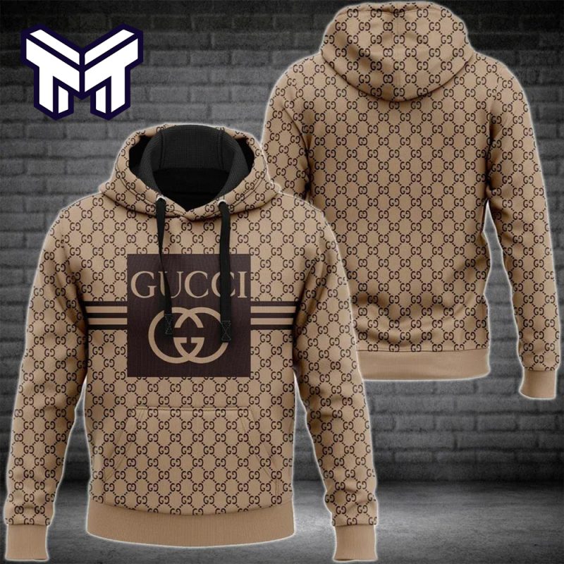 Gucci Brown 3D Hoodie Luxury Gucci Brown Hoodie Clothing Clothes Outfit For Women - Muranotex