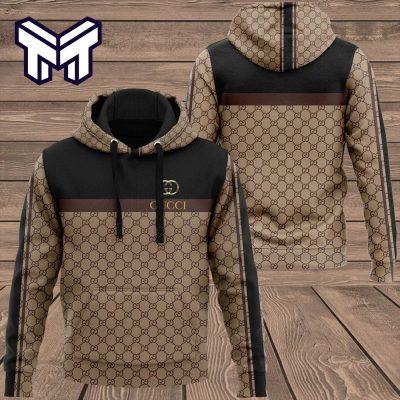Gucci Brown 3D Hoodie Luxury Brand Gucci Brown Hoodie Clothing Gucci Brown Zip Hoodie Clothes Outfit