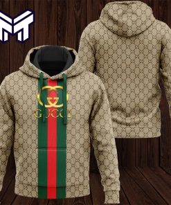 Gucci Brown Stripe 3D Hoodie Luxury Brand Gucci Brown Stripe Clothing Gucci Brown Stripe Clothes Outfit For Men Women