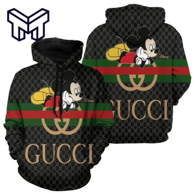 Gucci Mickey Mouse 3D Hoodie Luxury Brand Gucci Mickey Mouse Hoodie Clothing Clothes Outfit Disney Gifts