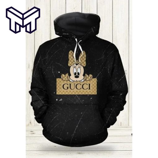 Gucci Minnie Mouse 3D Hoodie Luxury Brand Gucci Minnie Mouse Zip Hoodie Clothing Clothes Outfit Disney Gifts