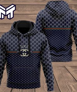 Gucci Navy 3D Hoodie Luxury Brand Gucci Navy Zip Hoodie Clothing Clothes Outfit For Men Women