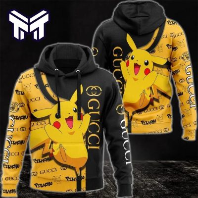 Gucci Pikachu Pokemon 3D Hoodie Gucci Logo Hoodie Gucci Pikachu Pokemon Zip Hoodie For Men Women