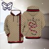 Gucci Snake Brown 3D Hoodie Luxury Brand Gucci Snake Brown Zip Hoodie Clothing Clothes Outfit