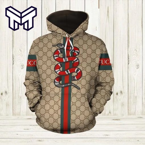 Gucci Snake Unisex Hoodie Luxury Brand Gucci Snake 3D Hoodie Clothing Clothes Outfit For Men Women