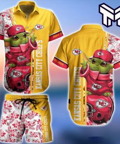 Kansas City Chiefs Hawaiian Shirt Football NFL Baby Yoda Hawaiian Shirt And Short