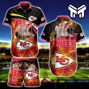 Kansas City Chiefs Hawaiian Shirt NFL Hand Pattern Hawaiian Shirt And Short