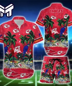 Kansas City Chiefs Hawaiian Shirt NFL Parrot Hawaiian Shirt And Short