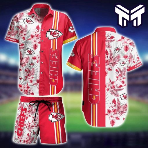 Kansas City Chiefs Hawaiian Shirt NFL Tropical Pattern Summer Hawaiian Shirt And Short