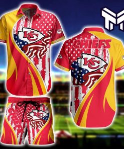 Kansas City Chiefs Hawaiian Shirt NFL Us Flag Graphic Hawaiian Shirt And Short