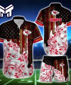 Kansas City Chiefs Hawaiian Shirt NFL Vintage Us Flag Hawaiian Shirt And Short