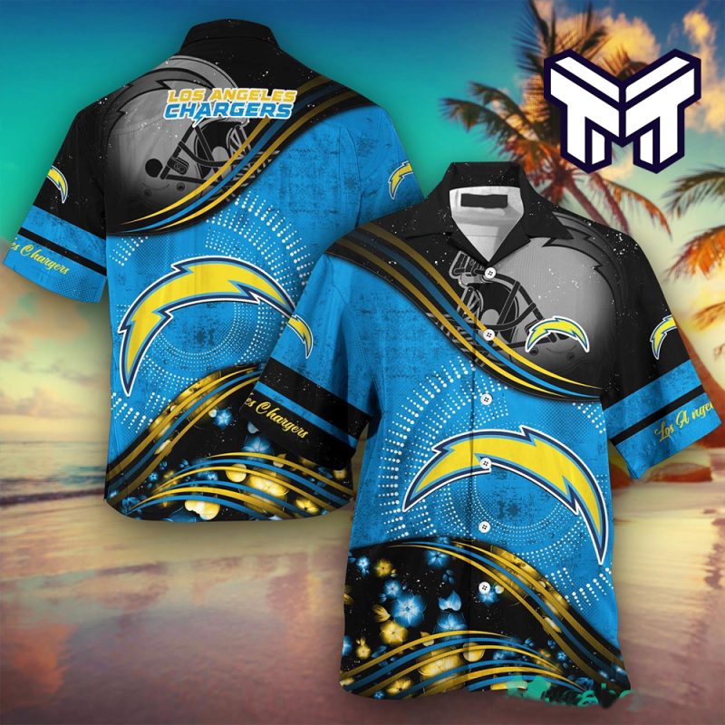 Los Angeles Chargers NFL Family & Football Short Sleeves Hawaiian Shirt