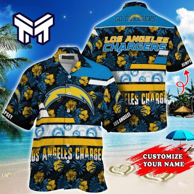 Los Angeles Chargers Hawaiian Shirt NFL Personalized Tropical Habicus Pattern Short Sleeves Hawaiian Shirt