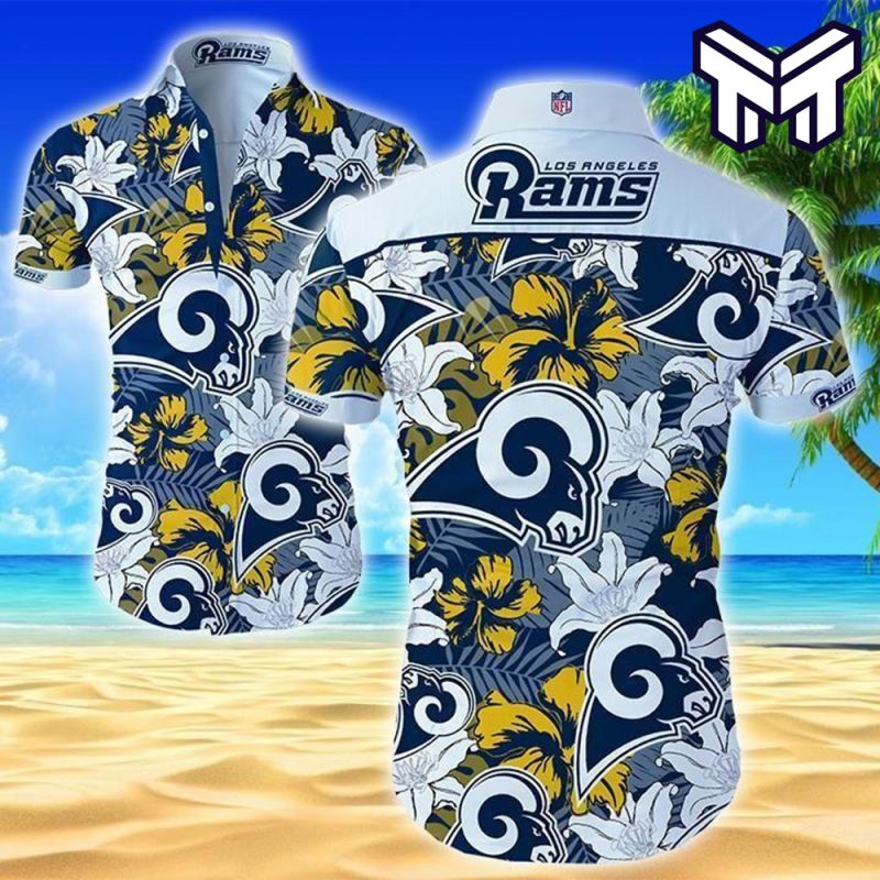 Los Angeles Rams Custom Name NFL Floral Hawaiian Shirt And Shorts