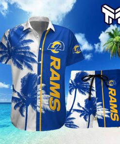 Los Angeles Rams Men Hawaiian Wearss 2PCS Football Summer Shirt Beach Shorts