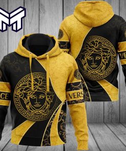 Luxurious Yellow 3D Hoodie by Gianni Versace, Suitable for Both Men and Women