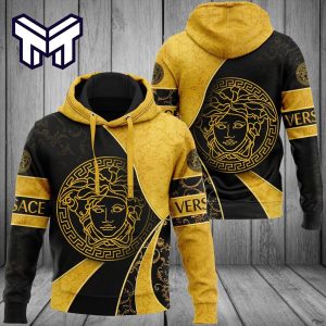 Luxurious Yellow 3D Hoodie by Gianni Versace, Suitable for Both Men and Women