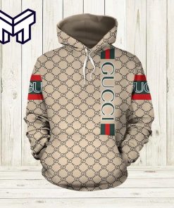 Luxury Brand Clothing Beige 3D Gucci Hoodie For Men And Women