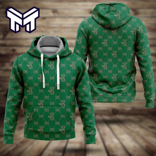 Luxury Brand Gucci Green 3D Hoodie Clothing Gucci Green Zip Hoodie Clothes Outfit For Men Women