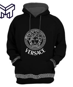 Luxury Brand White and Black 3D Hoodie by Gianni Versace for Men and Women