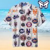 MLB New York Mets Hawaiian Graphic Print Short Sleeve Hawaiian Shirt V2
