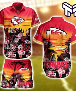NFL Kansas City Chiefs Sunset Hawaiian Shirt And Short