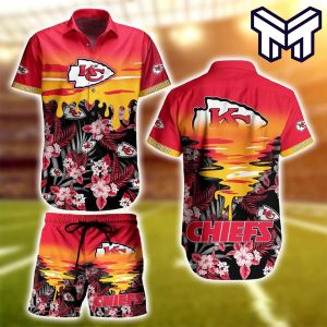 NFL Kansas City Chiefs Sunset Hawaiian Shirt And Short