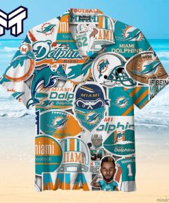 NFL Miami Dolphins Hawaiian Shirt Best Gift Miami Dolphins Illustration Short-Sleeve Hawaiian Shirt