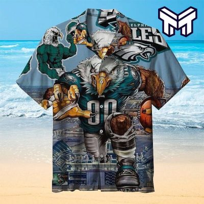 NFL Philadelphia Eagles Hawaiian Graphic Print Short Sleeve Hawaiian Shirt