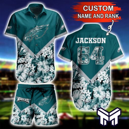 NFL Philadelphia Eagles Hawaiian Philadelphia Eagles Set Hawaiian Button-Down Shirts Beach Shorts