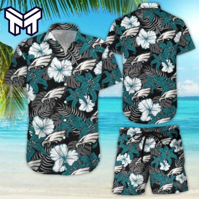 NFL Philadelphia Eagles Hawaiian Set Hawaiian Button-Down Shirts Beach Shorts