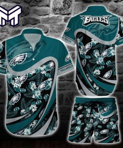 NFL Philadelphia Eagles Hawaiian Shirt And Short Tropical Pattern Beach Shirt New Trends Gift For Sports Fans