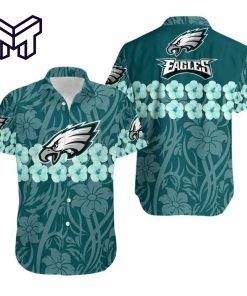 NFL Philadelphia Eagles Hawaiian Shirt Men's Summer Casual Button Down Hawaiian Shirt And Short