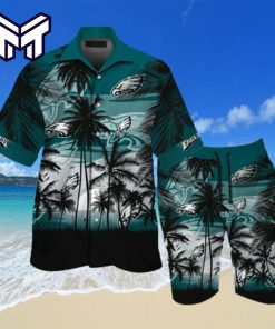NFL Philadelphia Eagles Hawaiian Wearss Set Hawaiian Button-Down Hawaiian Shirt And Short