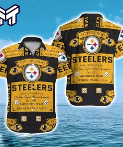 NFL Pittsburgh Steelers Hawaiian Logo King OF Football, Steelers Hawaiian Shirt And Short