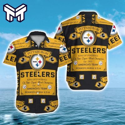 NFL Pittsburgh Steelers Hawaiian Logo King OF Football, Steelers Hawaiian Shirt And Short