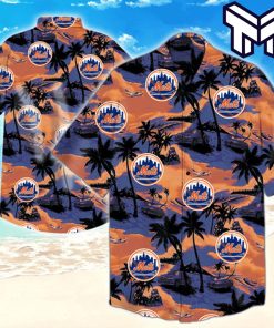 New York Mets Hawaiian Shirt Mlb Hawaiian Graphic Print Short Sleeve Hawaiian Shirt