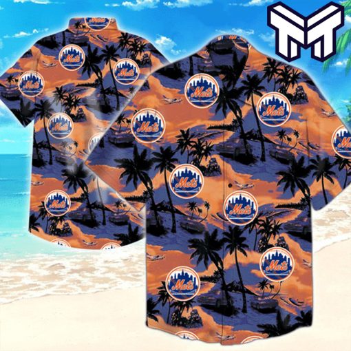New York Mets Hawaiian Shirt Mlb Hawaiian Graphic Print Short Sleeve Hawaiian Shirt