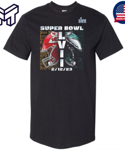 Philadelphia Eagles Vs Kansas City Chiefs Super Bowl 57 Black T-Shirt For Fan