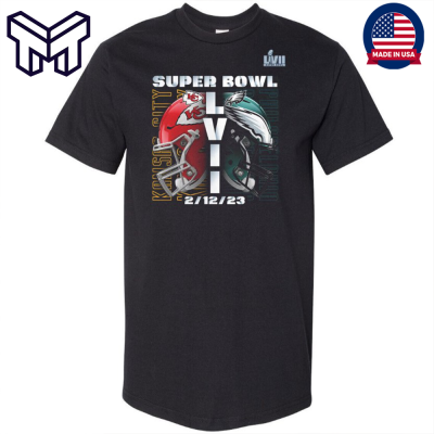 Philadelphia Eagles Vs Kansas City Chiefs Super Bowl 57 Black T-Shirt For Fan