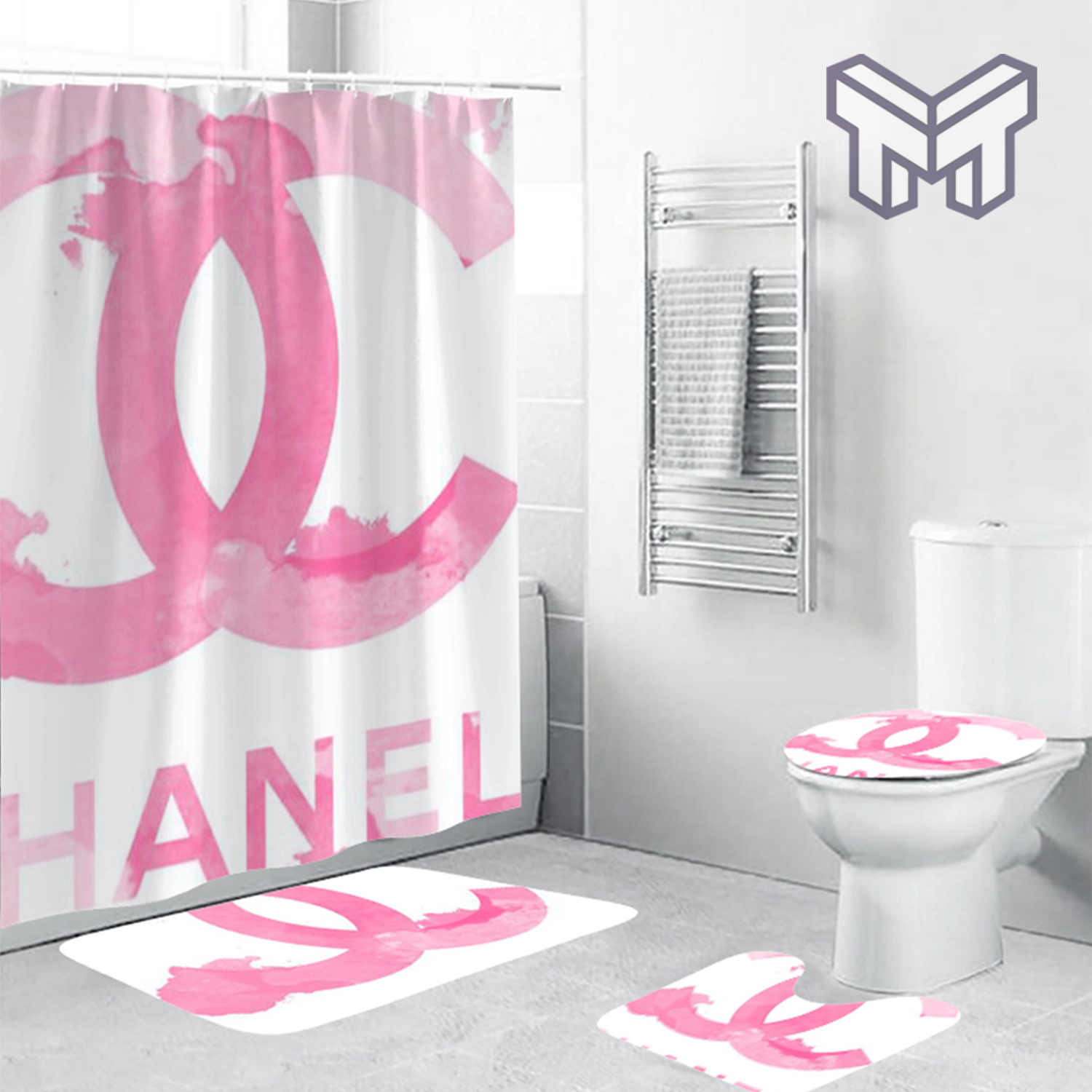 Chanel Pinky Logo Fashion Luxury Brand Bathroom Set Home Decor