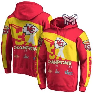 Chiefs 3X 2023 Super Bowl Champions Kansas City Chiefs Super Bowl Champion  2023 Unisex 3D Hoodie 3D T-Shirt Zip 3D Hoodie - Muranotex Store