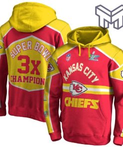 Chiefs 3X Super Bowl Champions Kansas City Chiefs Super Bowl Champion 2023 Unisex 3D Hoodie 3D T-Shirt Zip 3D Hoodie