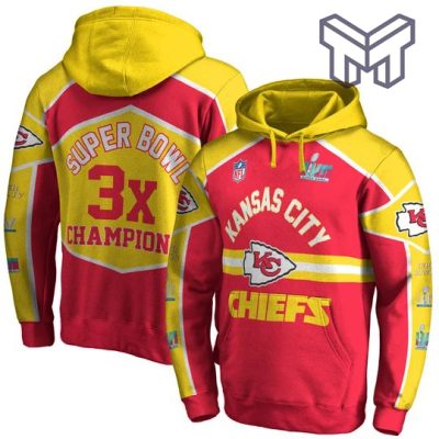 Chiefs 3X Super Bowl Champions Kansas City Chiefs Super Bowl Champion 2023 Unisex 3D Hoodie 3D T-Shirt Zip 3D Hoodie